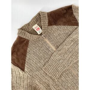 VNTG St Michael Sweater/Cardigan Men’s M (40”) Full Zip Brown Corduroy Shoulder